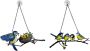 For Home Patio Iron Birds 2 Pcs Metal Decor Bird Wall Outdoor Art