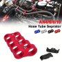 Universal Aluminum AN4 AN6 AN8 AN10 Braided Rubber Hose Line Clamp Anodized Line Billet Oil Fuel Water Hose Seprator Divider Clamp Line Separator Kit