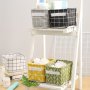 1PC Foldable Fabric Storage Basket Multi-functional Desk Organizer For Makeup And Stationery Items - Uncharged Made With Durable Textile Materials