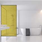 Yellow Frosted Shower Vinyl Panel Sticker