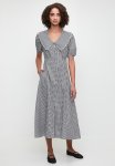 Empire Collar Dress In Black Gingham - Blackgingham