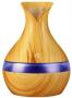 Ultrasonic Aroma Portable Humidifier Light Wood Grain Finish- 300ML Water Capacity Vase Shaped Design 7 Soothing LED Lights USB Powered Purifies And Humidifies