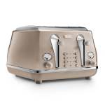 De'Longhi Delonghi 4 Slice Icona Metallics Toaster Beige CTOT4003.BG