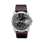 Diesel Master Chief Stainless Steel Brown Leather Watch