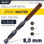 Hss Sprint Master 8.0MM Bulk Din 338 Alpen Drill Bit