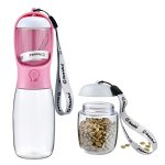 Cibaabo Dog Water Bottle With Food Container Travel Puppy Water Bowl Portable Pet Dispenser Dog Stuff Accessories Items Puppy Es