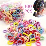 100PCS Girls Elastic Colorful Hair Ties Ponytail Hair Holders Hair Accessory Sets Christmas Gifts