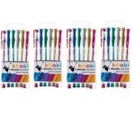 - Bulk Pack Of 4 Novelty Metallic Gel Pens -assorted Colours 24 Pcs