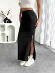 Solid Split Hem Simple Skirt Elegant High Waist Skirt For Spring & Summer Women's Clothing
