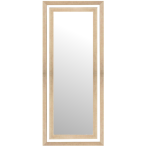 Wood Imitation With White Inlay Frame Wall Mirror 650 X 1767