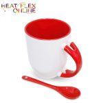 Sublimation Red Mug With Spoon