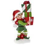 Red Resin Elf Carrying Gift Boxes 13X8X25CM