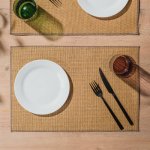 Jute Hemmed Placemats Grey 4 Pack