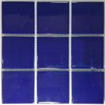 Dark Blue Glazed Porcelain Mosaic Tiles Sheet Size 15X15CM
