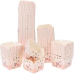 100 Pieces Heart Square Disposable Baking Cups High Temperature Resistant