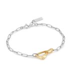Zoom Silver Arrow Link Chunky Chain Bracelet
