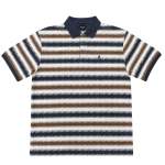 Polo Mens Printed Dm Short Sleeve Golfer In Blue Multi - Charcoal 2XL