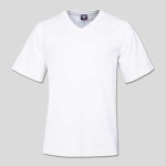 170G Combed Cotton V-neck T-Shirt – White – While Stocks Last