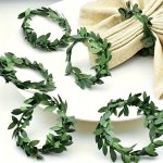 10PCS Faux Vine Rings Napkin Ring Decorative Napkin Rings For Birthday Farmhouse Wedding Restaurant Hotel Valentine's Day Banque
