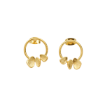 Grecian 18CT Gold Leaf Petite Hoop Earrings - Gold