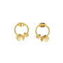 Grecian 18CT Gold Leaf Petite Hoop Earrings - Gold