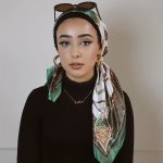 89.99CM Chain Printed Square Scarf Stylish Thin Satin Shawl Elegant Style Sunscreen Headscarf For Women