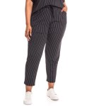 Donnay Plus Size Jogger Lounge Pants Stripe - Black & White