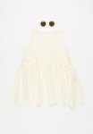PoP Candy Ruched Pockets Dress - White