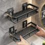Easy-install Aluminum Wall Shelf For Bathroom Kitchen & Toilet - No Drilling Required Shelves For Bathroom Bathroom Wall Shelf