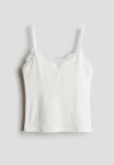 Lace-trimmed Vest Top - White