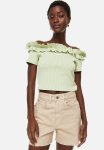 High Waist Denim Shorts - Light Beige