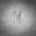 Toilet Male And Female Sign D08 - Brushed Stainless Steel