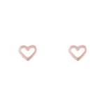 Rose Gold Open Heart Stud Earrings