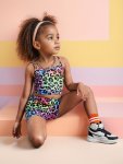 2PCS Splash Inked Print Cami Top + Shorts Girl's Summer Set - Perfect For Casual Outings Gift Idea