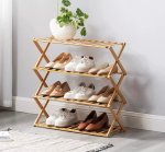 4 Tier Foldable Bamboo Shoe Rack