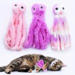 Interactive Octopus Plush Pet Toy For Indoor Cats - Durable Teeth Cleaning Accessory Bright Multicolor Design Ideal For Small Breeds No Batteries Required
