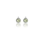 Georgini Natural Peridot And Two Natural Diamond August Earrings - Silver