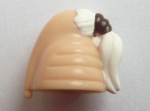 Parts Minifigure Headgear Head Top Sw Ceran Skull Top With White Ponytail Hair Ki-adi-mundi Pattern 92753PB01