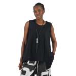 Raw Edge Panel Top - Black Free