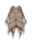 Tonal Check Fringed Wrap