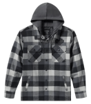 Harley-davidson Shirt Jacket Traveler Hooded Plaid Grey