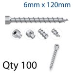 Con Screw 6X120MM Cyl Head Full Thread X100-BOX