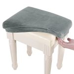 Sinosso Soft Velvet Vanity Bench Cover 15"- 19.5" L X 11.8"- 15.7" W Stretch Washable Rectangle Saddle Bar Stool Slipcover XS Da