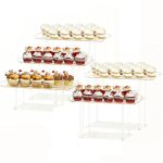 Heimma 5 Pack Dessert Table Display Set Clear Acrylic Dessert Display Stands Buffet Risers For Cupcakes Dessert Pastry Food Frui
