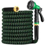 150 Ft Expandable Garden Hose 2026 New No Kink Retractable Water Hose 150FT 10 Function Nozzle Solid Metal Fittings Durable Late