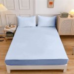 Continental 144TC Plain Viscose Sheeting Fitted Flat Standard & Pillowcase Bamboo Aqua