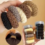 6 12PCS Elegant Solid Color Scrunchies - Soft No-crease Ponytail Holders For Women Durable Fabric Hair Accessories