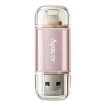 Apacer AH190 32GB USB 3.1 Type-a To Lightning Flash Drive Gold Pink AP32GAH190H-1