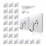 30-Pack Transparent Plastic Hooks - Wall Mount Easy Install Punch-Free Traceless Self-Adhesive Hooks Multifunctional Strong Storage Hangers For Kitchen And Bathroom Contemporary Style