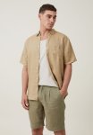 Cotton On Linen Pleat Short - Faded Clover